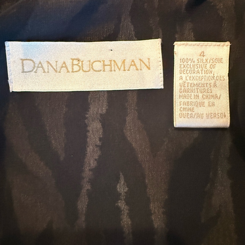 Dana Buchman 100% Silk Wrap Blouse, Zebra Print - Picture 6 of 8